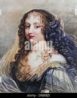 Marie de Rabutin-Chantal, Marquise de Sevigne (geb. 5. Februar 1626 in Paris; Std. 17. April 1696 auf Schloss Grignan, Provence) war eine Angehörige des französischen Adels, Historisch, digital restaurierte Reproduktion von einer Vorlage aus dem 19. Jahrhundert, Datum nicht angegeben Stockfoto