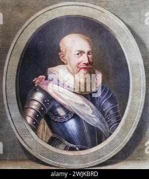 Maximilian von Bethune, Herzog von Sully, Baron, dann Marquis von Rosny (geb. 13. Dezember 1559 in Rosny; Std. 22. Dezember 1641 in Villebon) war ein hochrangiger französischer Artillerieoffizier, Minister, Staatsmann, Marschall von Frankreich, Historisch, digitale restaurierte Reproduktion von einer Vorlage aus dem 19. Jahrhundert, Datum nicht angegeben Stockfoto