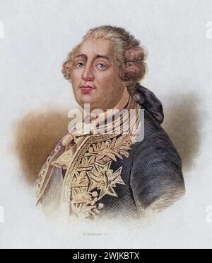 Louis XVI, 1754-1793. König von Frankreich 1774-1792. Gravur von W. Wellstand. Aus dem Buch Lady Jacksons Werk, 1899, Historisch, digital restaurierte Reproduktion von einer Vorlage aus dem 19. Jahrhundert, Datum nicht angegeben Stockfoto