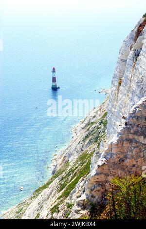 Beachy Head Lighthouse, an einem Sommertag, East Sussex, South Downs Way England UK Stockfoto