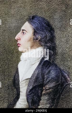 Robert Southey (geb. 12. August 1774 in Bristol; Std. 21. März 1843 in Keswick) war ein englischer Dichter und Geschichtsschreiber, Historisch, digital restaurierte Reproduktion von einer Vorlage aus dem 19. Jahrhundert, Datum nicht angegeben Stockfoto