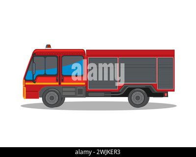 Symbol für Kunstabbildung realistisches Transportdesign Logo Fahrzeug des Feuerwehrwagens Stock Vektor