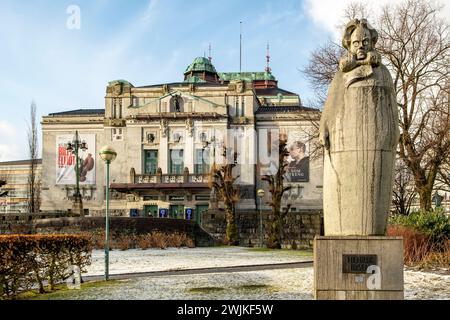 Henrik Ibsen und Nationaltheater, Bergen, Norwegen Stockfoto