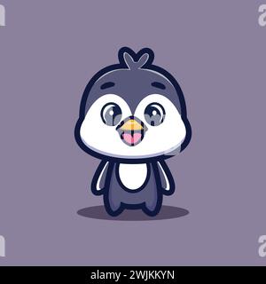 Kunst Illustration Design Konzept Maskottchen Symbol Tier des Pinguins Stock Vektor