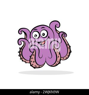 Kunst Illustration Design Konzept Symbol Icon Tiere von Kraken Stock Vektor