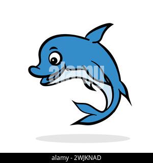 Kunst Illustration Design Konzept Symbol Icon Tiere des Delfins Stock Vektor