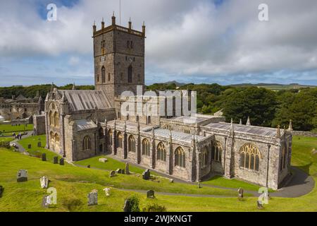 St Davids Cathedral ist eine anglikanische Kathedrale in St. Davi Stockfoto