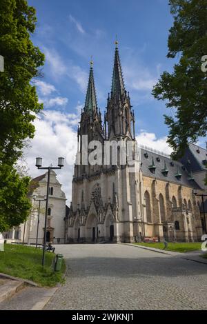 Ansicht der St. Wenzelskirche in Olmütz. Mähren, Tschechische Repub Stockfoto