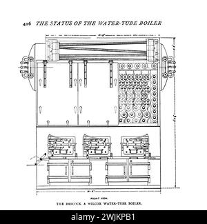 DER BABCOCK AND WILCOX WATER-TUBE BOILERAUS DEM ARTIKEL DER STATUS DES WATER-TUBE BOILERS IN DER AMERIKANISCHEN MARINE. Von Walter M. McFarland. Vom Engineering Magazine gewidmet dem Industrial Progress Band XIV Oktober 1897 bis März 1898 The Engineering Magazine Co Stockfoto