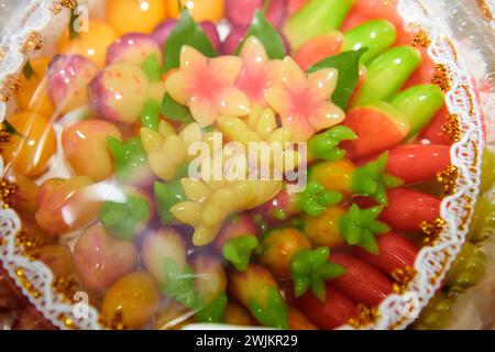 Mung Beans In Fruchtform (Thailändisches Dessert) Stockfoto