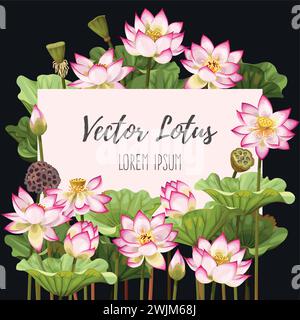 Karte mit Lotus Stock Vektor