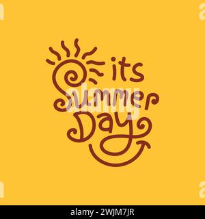 Sommer Hand gezeichnete Schriftzüge Skript Vektor Illustration. Stock Vektor