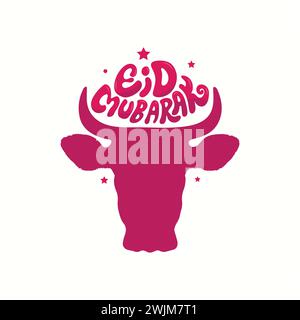 EID al adha Typografie Vektor Illustration, um muslimische religiöse Feiertage in der Welt zu feiern. EID-Typografie-Logo für Banner, Poster und Vorlagen Stock Vektor