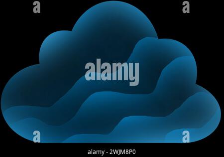 Cloud-Symbol mit futuristischem Design in blauem Glanz Stockfoto