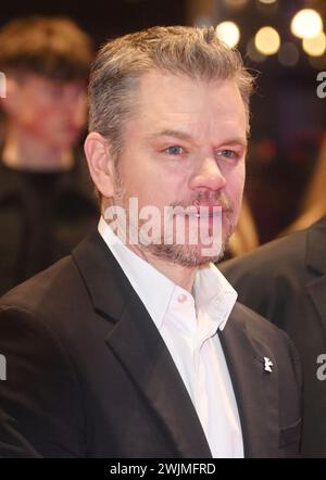 Berlin, Deutschland. Februar 2024. Der US-amerikanische Schauspieler Matt Damon besucht am Donnerstag, den 15. Februar 2024, die 74. Berliner Filmfestspiele in Berlin. Foto: Rune Hellestad/ Credit: UPI/Alamy Live News Stockfoto