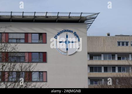 Gesundheit in Speyer , Gesundheit, Deutschland, Rheinland-Pfalz, Speyer, 16.02.2024, das Diakonissen Krankenhaus in Speyer. *** Gesundheitswesen in Speyer, Gesundheit, Deutschland, Rheinland-Pfalz, Speyer, 16 02 2024, Diakonissenspital Speyer Stockfoto