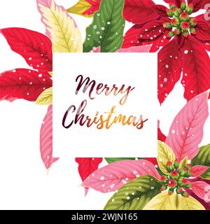 Weihnachtskarte mit Weihnachtsstern Stock Vektor