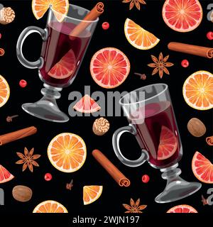 Nahtloser Glühwein Stock Vektor