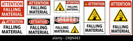 Hinweisschild Fallendes Material Stock Vektor