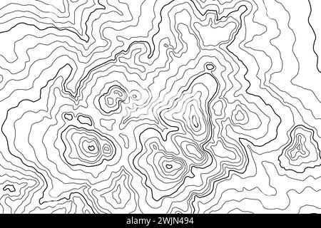Reisehintergrund. Stilisierte topografische Kartenvektorillustration. Imaginäre Gestalt der Berghöhenkarte. Stock Vektor