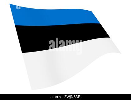 Estland schwenkende Flagge 3D Illustration Stockfoto