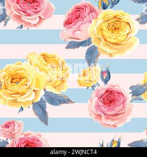 Nahtloses Muster mit geschliffenen Rosen Stock Vektor