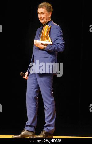 Dirk Streich Praesident Berliner Theaterclub bei der Verleihung des Goldenen Vorhangs an Matthias Brandt im Anschluss an die Aufführung mein Name sei Gantenbein im Theater Berliner Ensemble. *** Dirk Streich Präsident des Berliner Theaterclubs bei der Preisverleihung des Goldenen Vorhangs an Matthias Brandt nach der Performance mein Name sei Gantenbein im Theater Berliner Ensemble Stockfoto