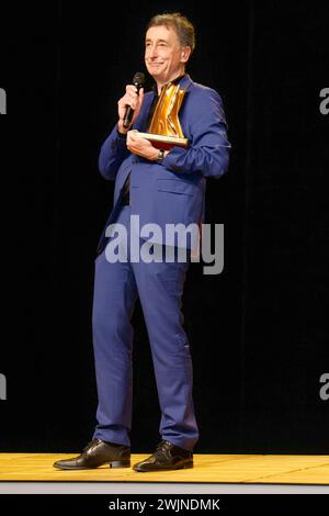 Dirk Streich Praesident Berliner Theaterclub bei der Verleihung des Goldenen Vorhangs an Matthias Brandt im Anschluss an die Aufführung mein Name sei Gantenbein im Theater Berliner Ensemble. *** Dirk Streich Präsident des Berliner Theaterclubs bei der Preisverleihung des Goldenen Vorhangs an Matthias Brandt nach der Performance mein Name sei Gantenbein im Theater Berliner Ensemble Stockfoto