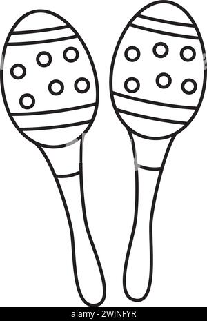 Isolierte Maracas Musikinstrument Icon flaches Design Vektor Stock Vektor