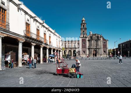 Santo Domingo plaza und Kirche in der Altstadt von Mexiko-Stadt, Mexiko. Stockfoto