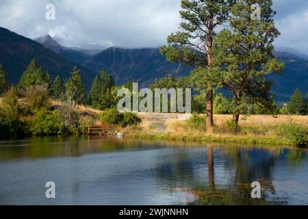 Knight's Pond, Iwetemlaykin State Park, Hells Canyon National Scenic Byway, Joseph, Oregon Stockfoto