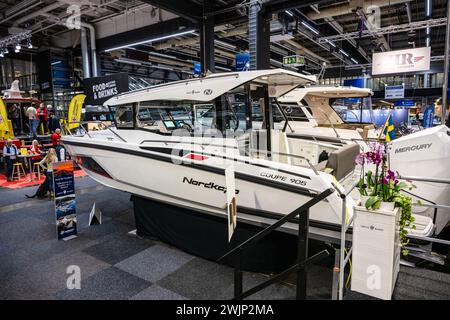 Göteborg, Schweden - 11. Februar 2024: Nordkapp Boote auf der Göteborg Boat Show Stockfoto