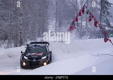 Umea, Schweden. Am 16. Februar 2024 treffen sie auf einen von Race, während der FIA World Rally Championship WRC Rally Sweden 2024 16 Februar, Umea Sweden Credit: Independent Photo Agency/Alamy Live News Stockfoto