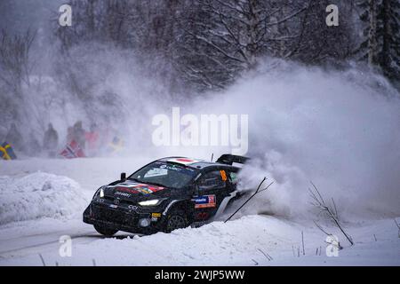 Umea, Schweden. Am 16. Februar 2024 treffen sie auf einen von Race, während der FIA World Rally Championship WRC Rally Sweden 2024 16 Februar, Umea Sweden Credit: Independent Photo Agency/Alamy Live News Stockfoto