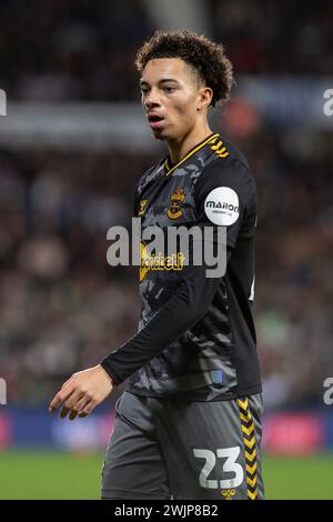 16. Februar 2024: The Hawthorns, West Bromwich, West Midlands, England; EFL Championship Football, West Bromwich Albion gegen Southampton; Samuel Edozie aus Southampton Stockfoto