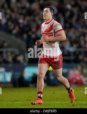 St Helens, Großbritannien. Februar 2024. Matt Whitley von St. Helens während des Spiels der Betfred Super League Runde 1 St Helens gegen London Broncos im Totally Wicked Stadium, St Helens, Vereinigtes Königreich, 16. Februar 2024 (Foto: Steve Flynn/News Images) in St Helens, Vereinigtes Königreich am 16. Februar 2024. (Foto: Steve Flynn/News Images/SIPA USA) Credit: SIPA USA/Alamy Live News Stockfoto