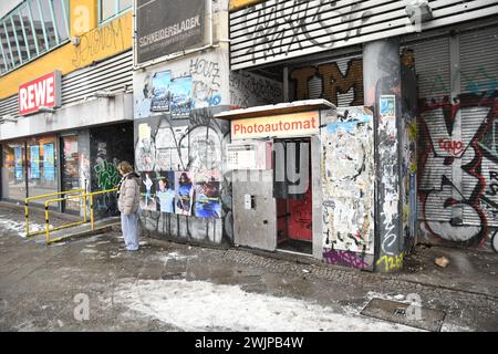 Berlin, Deutschland.01-15-2024.Straßen von Berlin im Winter mit Schnee Stockfoto