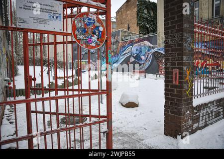 Berlin, Deutschland.01-15-2024.Straßen von Berlin im Winter mit Schnee Stockfoto