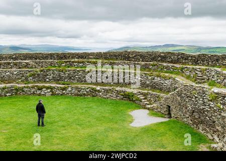 Grianan of Aileach, altes Trockensteinringfort, Teil des Lagerkomplexes prähistorischer Bauten, auf dem Greenan Mountain in Inishowen, Co. Don Stockfoto