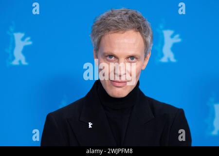 Berlin, Deutschland. Februar 2024. Jan Bluthardt nahm am 16. Februar 2024 am Kuckucksfotocall während des 74. Internationalen Filmfestivals Berlinale Berlin im Grand Hyatt Hotel in Berlin Teil. Foto: Aurore Marechal/ABACAPRESS.COM Credit: Abaca Press/Alamy Live News Stockfoto