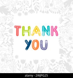 Vielen Dank. Inspirierender und motivierender Satz. Zitat, Slogan. Schriftdesign für Poster, Banner, Postkarte. Vektorabbildung Stock Vektor