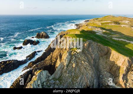 Scheildren, die bekannteste und fotografischste Landschaft am Malin Head, Irlands nördlichstem Punkt, Wild Atlantic Way, einer spektakulären Küstenroute. Wunder Stockfoto