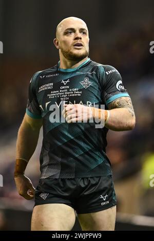 Adam Swift von Huddersfield Giants während des Spiels der Betfred Super League Runde 1 Leigh Leopards vs Huddersfield Giants im Leigh Sports Village, Leigh, Großbritannien, 16. Februar 2024 (Foto: Craig Thomas/News Images) in , am 16. Februar 2024. (Foto: Craig Thomas/News Images/SIPA USA) Stockfoto