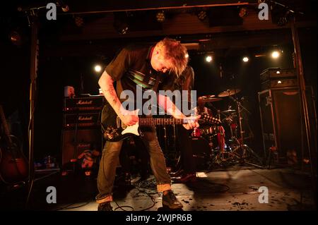 Pete Doherty von den Libertines trat am 16. Februar 2024 im Oran Mor in Glasgow auf Credit: Glasgow Green at Winter Time/Alamy Live News Stockfoto