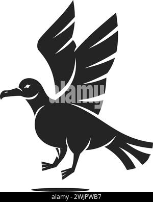 Seagull-Logo-Vorlage isoliert. Markenidentität. Symbol abstrakte Vektorgrafik Stock Vektor