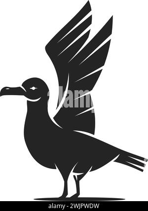 Seagull-Logo-Vorlage isoliert. Markenidentität. Symbol abstrakte Vektorgrafik Stock Vektor