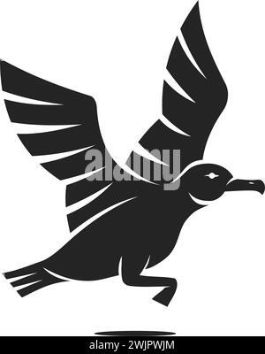 Seagull-Logo-Vorlage isoliert. Markenidentität. Symbol abstrakte Vektorgrafik Stock Vektor