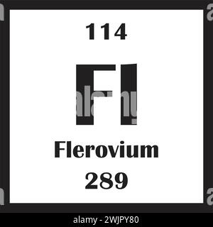 Flerovium chemisches Element Symbol Vektor Illustration Design Stock Vektor