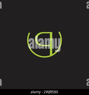 Buchstabe q grünes Lächeln Symbol Logo Vektor Stock Vektor