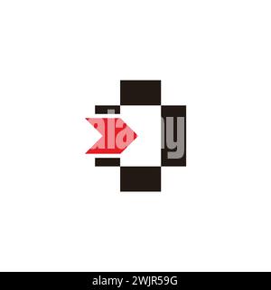 Farbenfrohe Zielpfeil-Linie Pixel-Logo-Vektor Stock Vektor